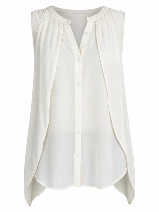 addison Tops - addison Revolve Cascade Hem Button Front Drapey Blouse Ivory Size S